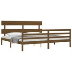 vidaXL Cadre de lit sans matelas marron miel 200x200 cm bois massif