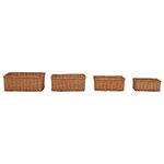 vidaXL Ensemble de paniers gigognes 4 Pièces Marron Saule