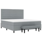 vidaXL Lit ressort avec matelas et banc gris clair 180x200 cm en tissu