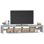 vidaXL Meuble TV avec lumières LED Gris béton 230x36 5x40 cm