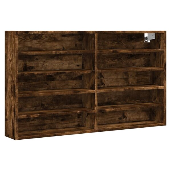 vidaXL Armoire à vitrine chêne fumé 100x15x58 cm bois d'ingénierie