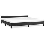 vidaXL Cadre de lit avec tête de lit Noir 200x200 cm Similicuir