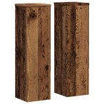 vidaXL Supports pour plantes 2 Pièces vieux bois bois d'ingénierie