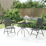 vidaXL Ensemble à manger de jardin 3 Pièces anthracite acier
