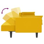 vidaXL Canapé-lit à 2 places avec deux oreillers Jaune Velours