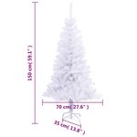 vidaXL Arbre de Noël artificiel avec support 150 cm 380 branches