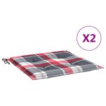 vidaXL Coussins de chaise de jardin 2 Pièces carreaux rouges 50x50x3 cm