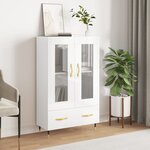 vidaXL Buffet haut blanc brillant 69 5x31x115 cm bois d'ingénierie