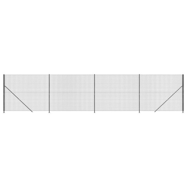 vidaXL Clôture en treillis métallique avec bride anthracite 1 4x10 m