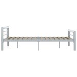 vidaXL Cadre de lit sans matelas gris et blanc métal 140x200 cm