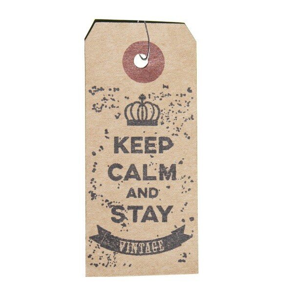 Etiquettes kraft + Tampon bois Vintage