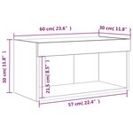 vidaXL Meuble TV avec lumières LED blanc 60x30x30 cm