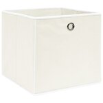 vidaXL Boîtes de rangement 4 Pièces Blanc 32x32x32 cm Tissu