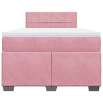 vidaXL Sommier à lattes de lit avec matelas Rose 120x200 cm Velours