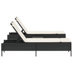 vidaXL Ensemble de chaises longues avec coussins 3 Pièces noir poly rotin