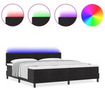 Lit Box Spring vidaXL avec Matelas et LED Noir 200x200 cm Velours