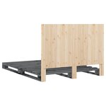 vidaXL Cadre de lit avec tête de lit gris 140x200 cm bois pin massif
