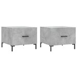 vidaXL Tables basses 2 Pièces gris béton 50x50x40 cm bois d'ingénierie