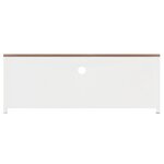 vidaXL Meuble TV Blanc 110x30x40 cm Fer et bois de sapin massif
