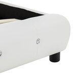 Vidaxl cadre de lit blanc similicuir 135x190 cm