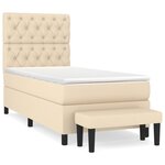 vidaXL Sommier à lattes de lit avec matelas Crème 80x200 cm Tissu
