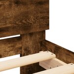 vidaXL Cadre de lit avec tête de lit chêne fumé 135x190 cm