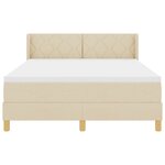 Lit avec sommier vidaXL crème 160x200 cm en tissu