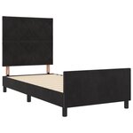 vidaXL Cadre de Lit Noir 100x200 cm en Velours