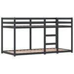 vidaXL Lit superposé avec rideaux rose 90x200 cm bois pin massif