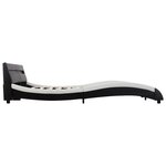 vidaXL Cadre de lit avec LED Noir et blanc Similicuir 180 x 200 cm