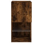 vidaXL Meuble TV avec lumières LED chêne fumé 30 5x30x60 cm