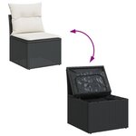 vidaXL Salon de jardin avec coussins 13 Pièces noir résine tressée