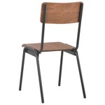 vidaXL Chaises à manger lot de 2 marron contreplaqué solide et acier
