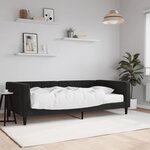 vidaXL Lit de jour avec matelas noir 100x200 cm velours