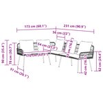 Sofa d'angle vidaXL Noir 231x173x78 cm en Poly Rattan