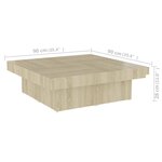 vidaXL Table basse Chêne sonoma 90x90x28 cm Aggloméré