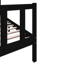 vidaXL Cadre de lit Noir Bois de pin massif 100x200 cm