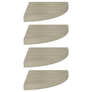 vidaXL Étagères d'angle flottantes 4 Pièces chêne 35x35x3 8 cm MDF