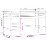 vidaXL Lit mezzanine enfants et rideaux bleu 80x200cm bois pin massif