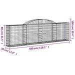 vidaXL Paniers à gabions arqués 4 Pièces 300x30x80/100 cm fer galvanisé