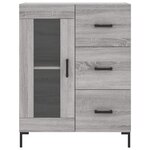 vidaXL Buffet sonoma gris 69 5x34x90 cm bois d'ingénierie