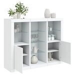 vidaXL Buffets avec lumières LED 3 Pièces blanc bois d'ingénierie