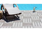Dalle en plastique - Lot de 6 (1m²) -  38.4 x 38.4 x 2.5 cm - Taupe