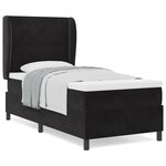Lit Box Spring avec Matelas noir 100x200 cm en Velours
