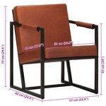 vidaXL Fauteuil marron cuir véritable