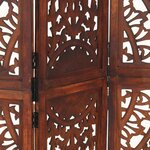 vidaXL Cloison de séparation 3 panneaux Marron 120x165cm Bois manguier