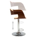 vidaXL Chaises de bar lot de 2 crème bois courbé et similicuir
