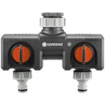 Gardena raccord de robinet double noir et orange 8193-20