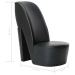 vidaXL Chaise en forme de chaussure à talon haut noir similicuir