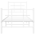vidaXL Cadre de lit métal sans matelas avec pied de lit blanc 80x200cm